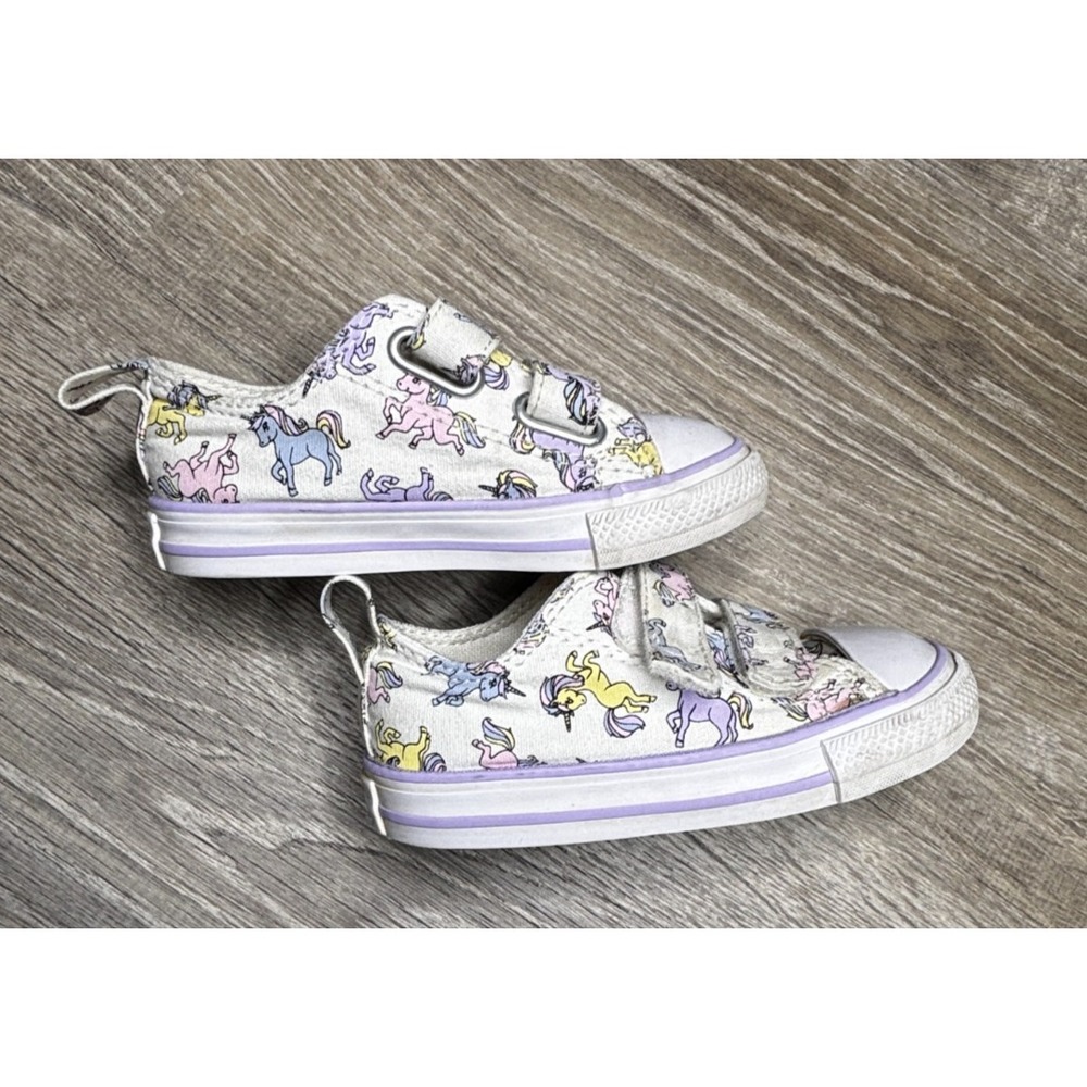 Converse All Star Toddler Girls Low Top Shoes Sneakers Unicorn Pastel Size 7